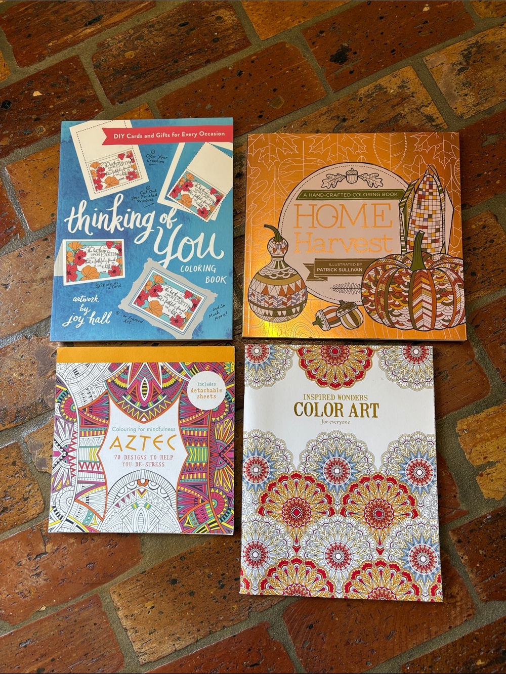 Assorted Adult Coloring Books Collection 2new and 2 used